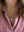 Gemstone necklace (Tree Agate) - 14k Gold Filled - Soft Pink Cord - Adjustable 47 - 50 cm