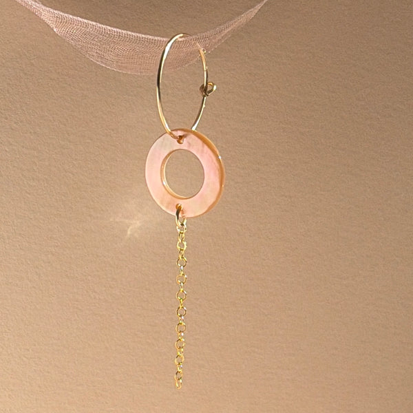 Mother-of-Pearl Hoop Earring - 14k Gold Filled