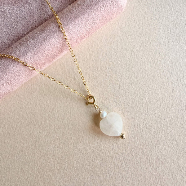 Rainbow Moonstone Love Charm / Necklace - 14k Gold Filled