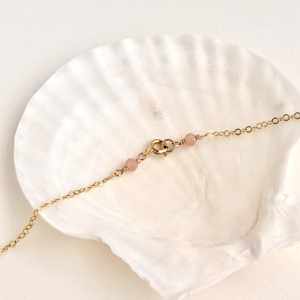 Rainbow Moonstone Love Charm / Necklace - 14k Gold Filled