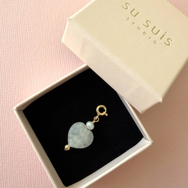 Rainbow Moonstone Love Charm / Necklace - 14k Gold Filled